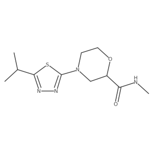 N-methyl-4-[5-(propan-2-yl)-1,3,4-thiadiazol-2-yl]morpholine-2-carboxamide结构式