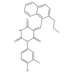 1-(4-Bromo-3-methylphenyl)-5-[(2-ethoxy-1-naphthalenyl)methylene]-2,4,6(1H,3H,5H)-pyrimidinetrione结构式
