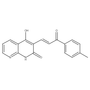 4-hydroxy-3-[3-(4-methylphenyl)-3-oxoprop-1-enyl]-1H-1,8-naphthyridin-2-one结构式
