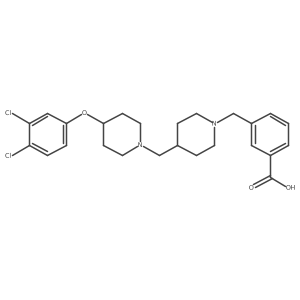 3-[[4-[[4-(3,4-Dichlorophenoxy)-1-piperidinyl]methyl]-1-piperidinyl]methyl]benzoic acid结构式