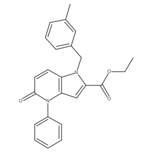1h-Pyrrolo[3,2-b]pyridine-2-carboxylic acid,4,5-dihydro-1-[(3-methylphenyl)methyl]-5-oxo-4-phenyl-,ethyl ester Structure