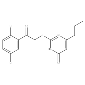 2-[[2-(2,5-Dichlorophenyl)-2-oxoethyl]thio]-6-propyl-4(3H)-pyrimidinone结构式