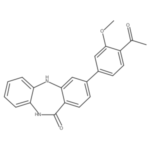 3-(4-Acetyl-3-methoxy-phenyl)-5,10-dihydro-dibenzo[b,e][1,4]-diazepin-11-one Structure