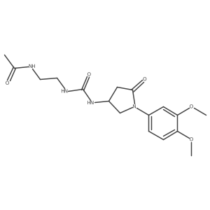 N-(2-(3-(1-(3,4-dimethoxyphenyl)-5-oxopyrrolidin-3-yl)ureido)ethyl)acetamide Structure