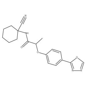 N-(1-cyanocyclohexyl)-2-[4-(1,3,4-oxadiazol-2-yl)phenoxy]propanamide Structure