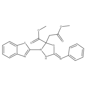 Methyl 3-(1,3-benzothiazol-2-yl)-2-(2-methoxy-2-oxoethyl)-5-(phenylamino)-2,3-dihydro-1,3,4-thiadiazole-2-carboxylate结构式