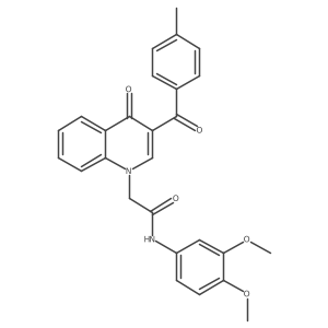 N-(3,4-dimethoxyphenyl)-2-(3-(4-methylbenzoyl)-4-oxoquinolin-1(4H)-yl)acetamide结构式