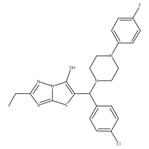 5-((4-Chlorophenyl)(4-(4-fluorophenyl)piperazin-1-yl)methyl)-2-ethylthiazolo[3,2-b][1,2,4]triazol-6-ol结构式