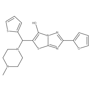 2-(Furan-2-yl)-5-((4-methylpiperazin-1-yl)(thiophen-2-yl)methyl)thiazolo[3,2-b][1,2,4]triazol-6-ol Structure