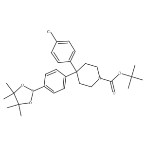 tert-Butyl 4-(4-chlorophenyl)-4-(4-(4,4,5,5-tetramethyl-1,3,2-dioxaborolan-2-yl)phenyl)piperidine-1-carboxylate Structure