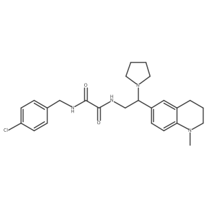 N-(4-chlorobenzyl)-N'-[2-(1-methyl-1,2,3,4-tetrahydroquinolin-6-yl)-2-pyrrolidin-1-ylethyl]ethanediamide结构式