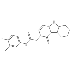 N-(3,4-dimethylphenyl)-2-(1-oxo-6,6a,7,8,9,10,10a,10b-octahydropyrazino[1,2-b]indazol-2-yl)acetamide结构式