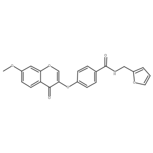 N-(furan-2-ylmethyl)-4-((7-methoxy-4-oxo-4H-chromen-3-yl)oxy)benzamide结构式