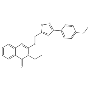 3-Ethyl-2-[({3-[4-(methylsulfanyl)phenyl]-1,2,4-oxadiazol-5-yl}methyl)sulfanyl]-3,4-dihydroquinazolin-4-one Structure
