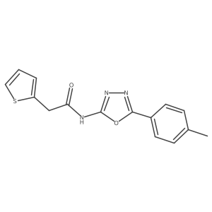 2-(thiophen-2-yl)-N-(5-(p-tolyl)-1,3,4-oxadiazol-2-yl)acetamide Structure