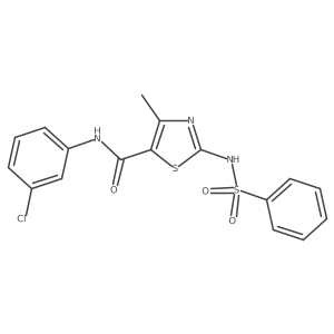 5-Thiazolecarboxamide, N-(3-chlorophenyl)-4-methyl-2-[(phenylsulfonyl)amino]- Structure