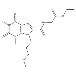 ethyl 2-(7-(3-methoxypropyl)-1,3-dimethyl-2,4-dioxo-2,3,4,7-tetrahydro-1H-pyrrolo[2,3-d]pyrimidine-6-carboxamido)acetate结构式