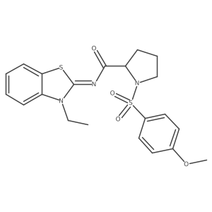 (E)-N-(3-ethylbenzo[d]thiazol-2(3H)-ylidene)-1-((4-methoxyphenyl)sulfonyl)pyrrolidine-2-carboxamide Structure