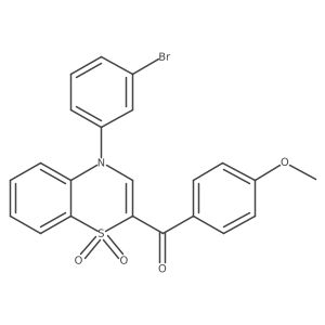 [4-(3-bromophenyl)-1,1-dioxido-4H-1,4-benzothiazin-2-yl](4-methoxyphenyl)methanone结构式