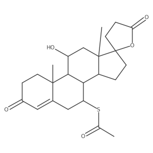Pregn-4-ene-21-carboxylic acid, 7-(acetylthio)-11,17-dihydroxy-3-oxo-, I(3)-lactone, (7I+/-,11I(2),17I+/-)-结构式