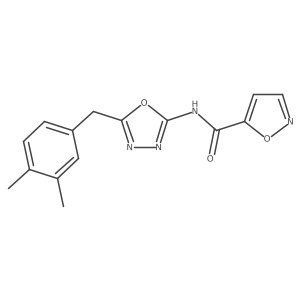 N-(5-(3,4-dimethylbenzyl)-1,3,4-oxadiazol-2-yl)isoxazole-5-carboxamide Structure