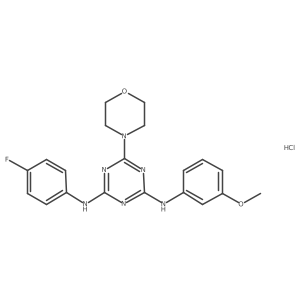 N2-(4-fluorophenyl)-N4-(3-methoxyphenyl)-6-morpholino-1,3,5-triazine-2,4-diamine hydrochloride Structure