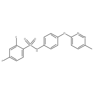 2,4-difluoro-N-(4-((6-methylpyridazin-3-yl)oxy)phenyl)benzenesulfonamide结构式
