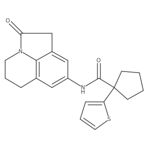 N-(2-oxo-2,4,5,6-tetrahydro-1H-pyrrolo[3,2,1-ij]quinolin-8-yl)-1-(thiophen-2-yl)cyclopentanecarboxamide结构式