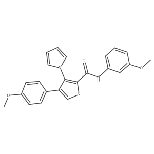 N-(3-methoxyphenyl)-4-(4-methoxyphenyl)-3-(1H-pyrrol-1-yl)thiophene-2-carboxamide结构式