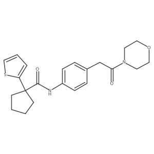 N-(4-(2-morpholino-2-oxoethyl)phenyl)-1-(thiophen-2-yl)cyclopentanecarboxamide Structure