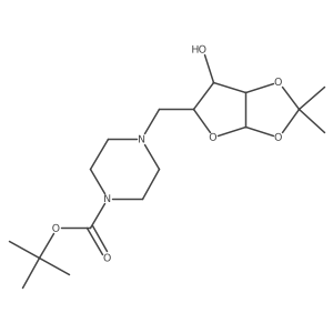 tert-Butyl 4-{[(3aR,5R,6S,6aR)-6-hydroxy-2,2-dimethyl-tetrahydro-2H-furo[2,3-d][1,3]dioxol-5-yl]methyl}piperazine-1-carboxylate结构式