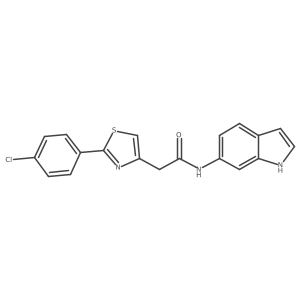 2-[2-(4-chlorophenyl)-1,3-thiazol-4-yl]-N-(1H-indol-6-yl)acetamide结构式