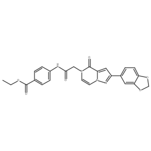 ethyl 4-({[2-(1,3-benzodioxol-5-yl)-4-oxopyrazolo[1,5-a]pyrazin-5(4H)-yl]acetyl}amino)benzoate结构式