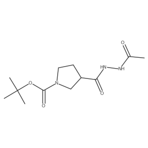 Tert-butyl 3-[(2-acetylhydrazino)carbonyl]pyrrolidine-1-carboxylate结构式