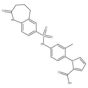 1-(2-Methyl-4-((2-oxo-2,3,4,5-tetrahydro-1H-benzo[b]azepine)-7-sulfonamido)phenyl)-1H-pyrrole-2-carboxylic acid结构式