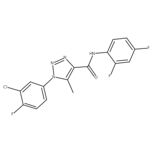 1-(3-chloro-4-fluorophenyl)-N-(2,4-difluorophenyl)-5-methyl-1H-1,2,3-triazole-4-carboxamide结构式