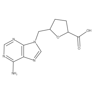 5-[(6-amino-9H-purin-9-yl)methyl]oxolane-2-carboxylic acid结构式