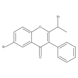 6-Bromo-2-(1-bromoethyl)-3-phenyl-4H-1-benzopyran-4-one Structure