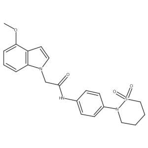 N-[4-(1,1-dioxido-1,2-thiazinan-2-yl)phenyl]-2-(4-methoxy-1H-indol-1-yl)acetamide结构式