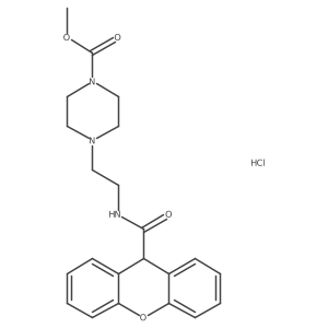 methyl 4-(2-(9H-xanthene-9-carboxamido)ethyl)piperazine-1-carboxylate hydrochloride Structure