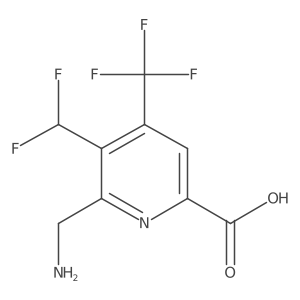 2-(Aminomethyl)-3-(difluoromethyl)-4-(trifluoromethyl)pyridine-6-carboxylic acid结构式