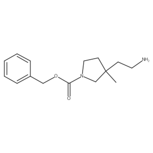 Benzyl 3-(2-aminoethyl)-3-methylpyrrolidine-1-carboxylate结构式