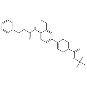 tert-Butyl 4-(4-(((benzyloxy)carbonyl)amino)-3-ethylphenyl)-5,6-dihydropyridine-1(2H)-carboxylate结构式