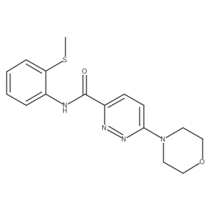 N-(2-(methylthio)phenyl)-6-morpholinopyridazine-3-carboxamide结构式