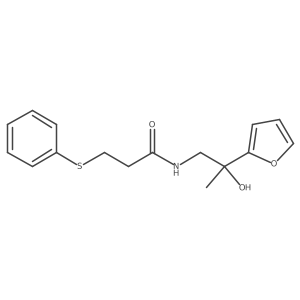 N-(2-(furan-2-yl)-2-hydroxypropyl)-3-(phenylthio)propanamide结构式
