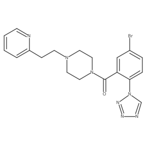 [5-bromo-2-(1H-tetrazol-1-yl)phenyl]{4-[2-(pyridin-2-yl)ethyl]piperazin-1-yl}methanone结构式
