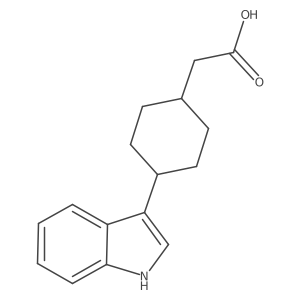 trans-4-(1H-Indol-3-yl)cyclohexaneacetic acid结构式