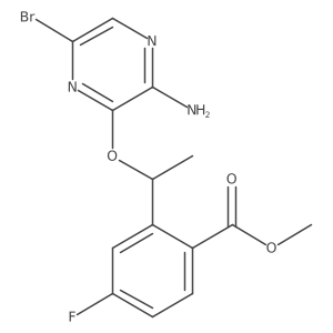 Methyl 2-(1-(3-amino-6-bromopyrazin-2-yloxy)ethyl)-4-fluorobenzoate Structure