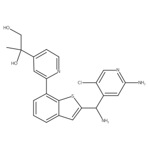 2-[2-[2-[Amino(2-amino-5-chloro-4-pyridinyl)methyl]benzo[b]thien-7-yl]-4-pyridinyl]-1,2-propanediol Structure