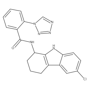 N-(6-chloro-2,3,4,9-tetrahydro-1H-carbazol-1-yl)-2-(1H-tetrazol-1-yl)benzamide结构式